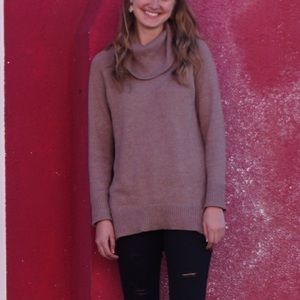 Old Navy Tan Cowl Neck Sweater - Medium